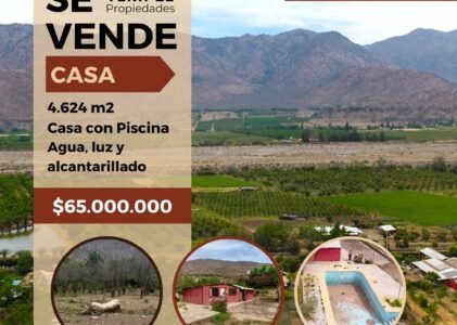 EN VENTA: Casa de campo con piscina en Población Hidalgo, Putaendo